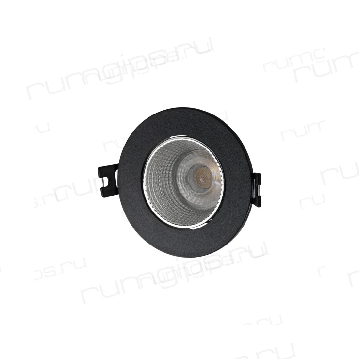 DK3061-BK+CH Встраиваемый светильник, IP 20, 10 Вт, GU5.3, LED, черный/хром, пластик
