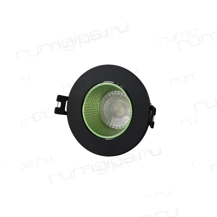 DK3061-BK+GR Встраиваемый светильник, IP 20, 10 Вт, GU5.3, LED, черный/зеленый, пластик