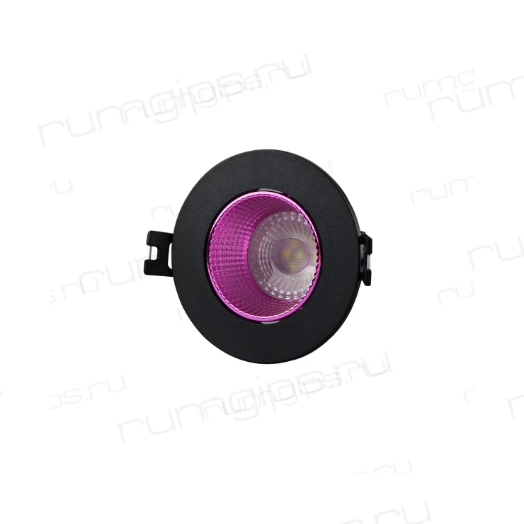 DK3061-BK+PI Встраиваемый светильник, IP 20, 10 Вт, GU5.3, LED, черный/розовый, пластик