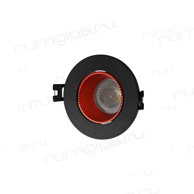 DK3061-BK+RD Встраиваемый светильник, IP 20, 10 Вт, GU5.3, LED, черный/красный, пластик