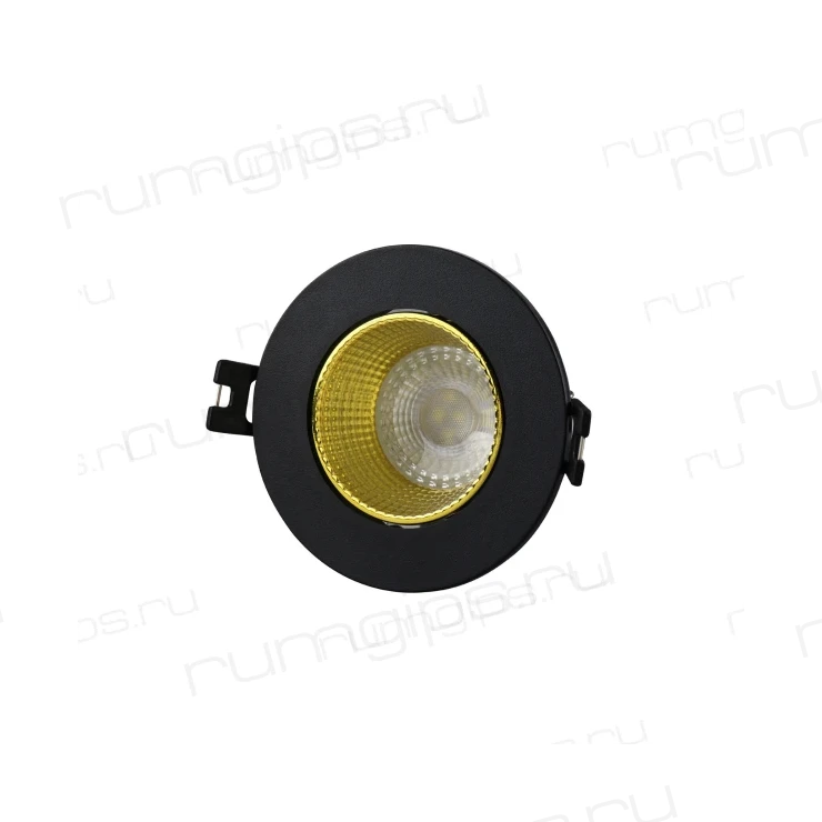 DK3061-BK+YE Встраиваемый светильник, IP 20, 10 Вт, GU5.3, LED, черный/желтый, пластик