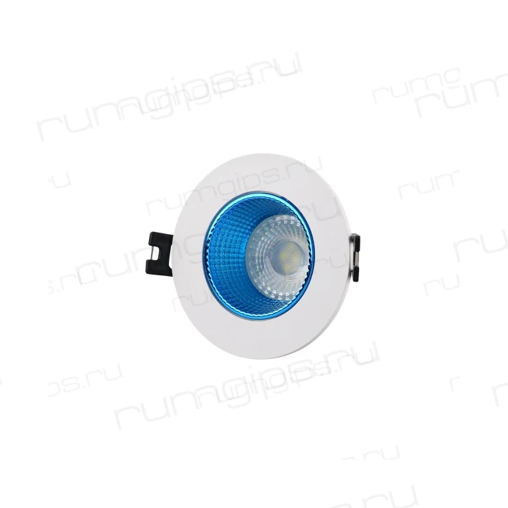 DK3061-WH+СY Встраиваемый светильник, IP 20, 10 Вт, GU5.3, LED, белый/голубой, пластик