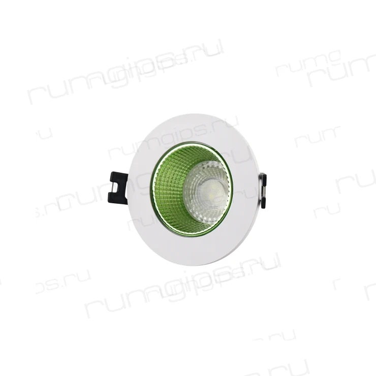 DK3061-WH+GR Встраиваемый светильник, IP 20, 10 Вт, GU5.3, LED, белый/зеленый, пластик