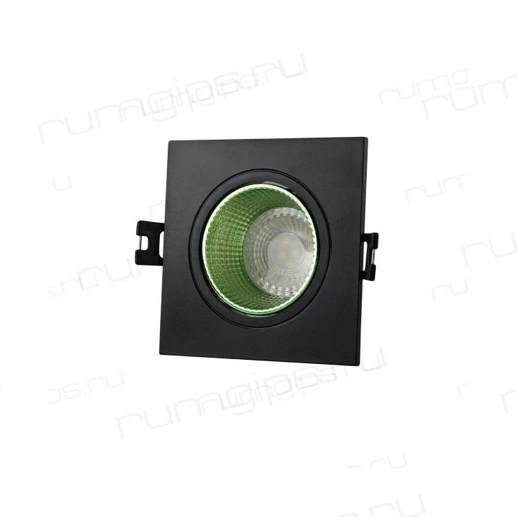 DK3071-BK+GR Встраиваемый светильник, IP 20, 10 Вт, GU5.3, LED, черный/зеленый, пластик