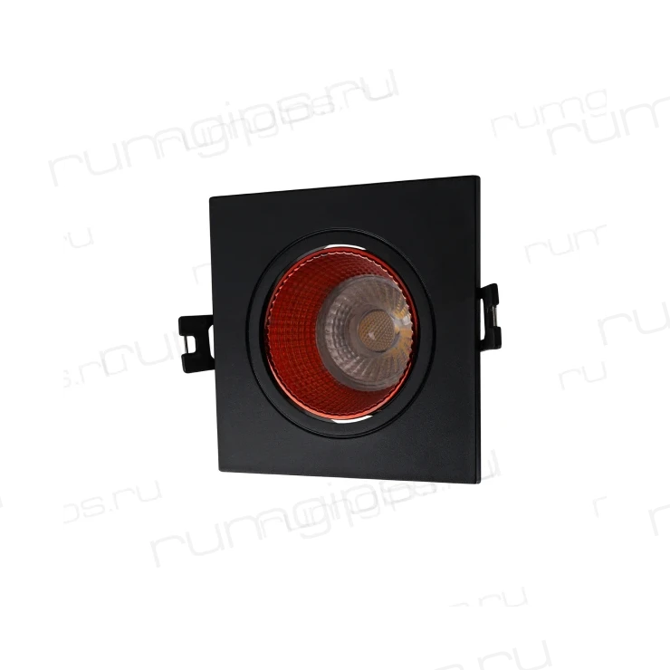 DK3071-BK+RD Встраиваемый светильник, IP 20, 10 Вт, GU5.3, LED, черный/красный, пластик