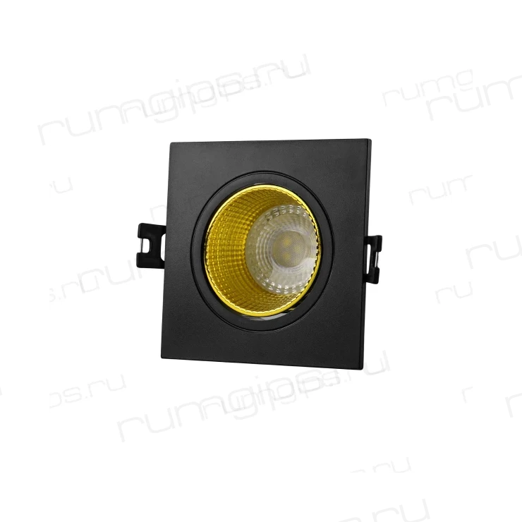 DK3071-BK+YE Встраиваемый светильник, IP 20, 10 Вт, GU5.3, LED, черный/желтый, пластик