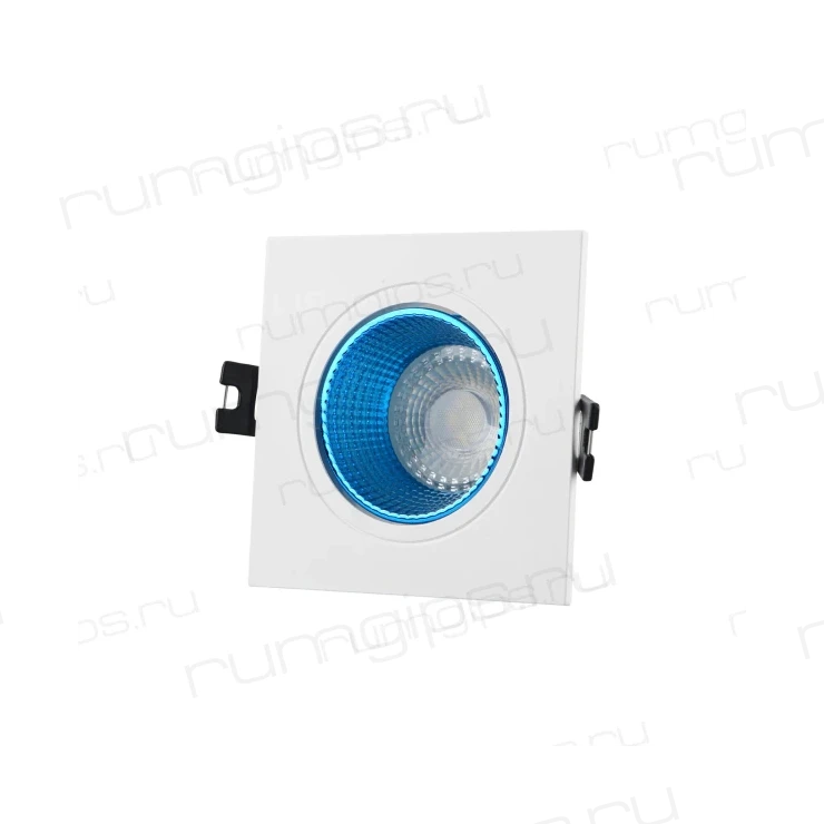 DK3071-WH+СY Встраиваемый светильник, IP 20, 10 Вт, GU5.3, LED, белый/голубой, пластик