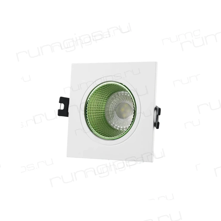 DK3071-WH+GR Встраиваемый светильник, IP 20, 10 Вт, GU5.3, LED, белый/зеленый, пластик
