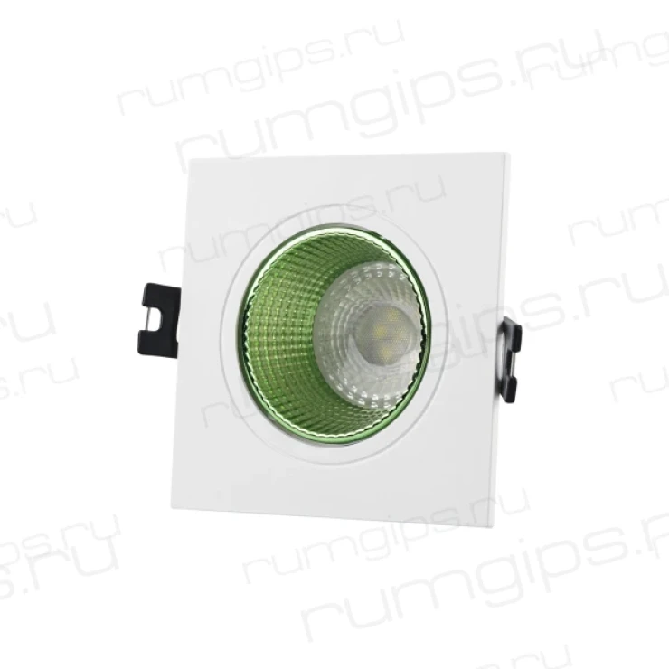 DK3071-WH+GR Встраиваемый светильник, IP 20, 10 Вт, GU5.3, LED, белый/зеленый, пластик