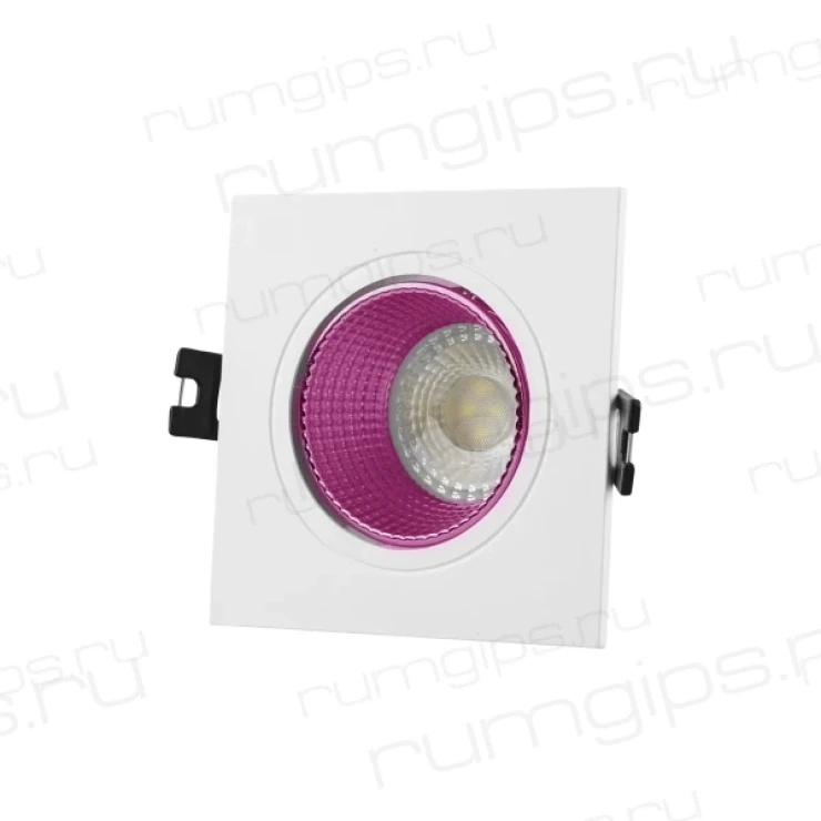 DK3071-WH+PI Встраиваемый светильник, IP 20, 10 Вт, GU5.3, LED, белый/розовый, пластик