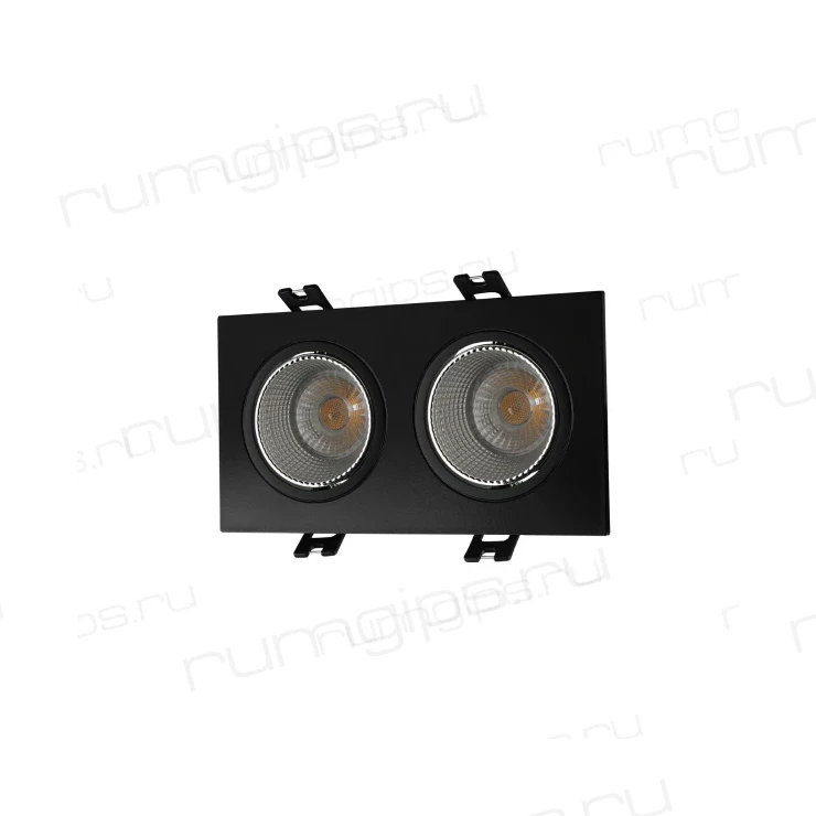 DK3072-BK+CH Встраиваемый светильник, IP 20, 10 Вт, GU5.3, LED, черный/хром, пластик