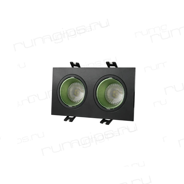 DK3072-BK+GR Встраиваемый светильник, IP 20, 10 Вт, GU5.3, LED, черный/зеленый, пластик