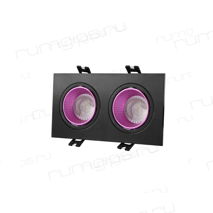 DK3072-BK+PI Встраиваемый светильник, IP 20, 10 Вт, GU5.3, LED, черный/розовый, пластик