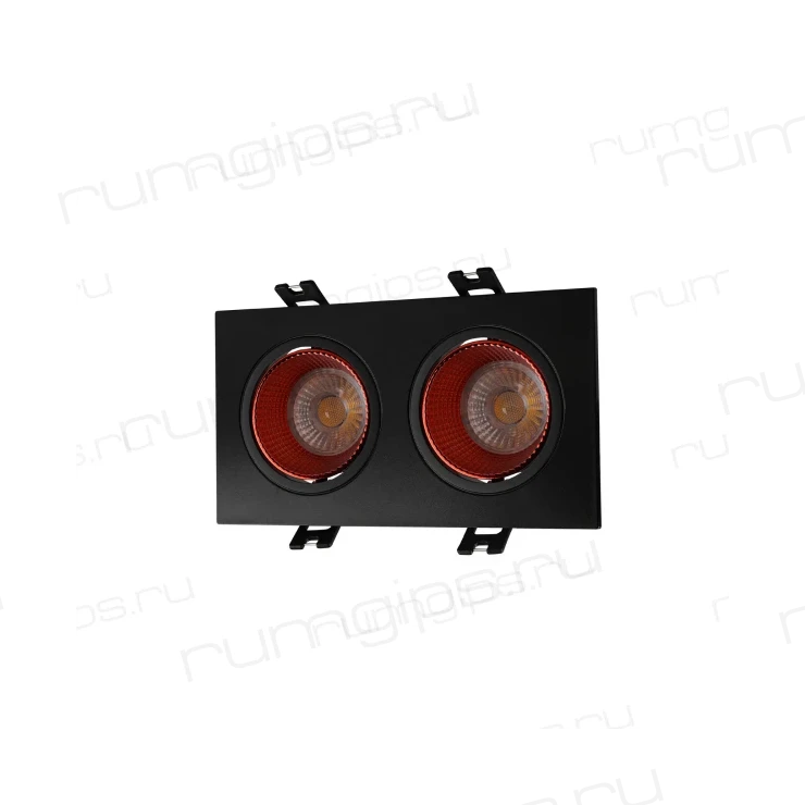 DK3072-BK+RD Встраиваемый светильник, IP 20, 10 Вт, GU5.3, LED, черный/красный, пластик