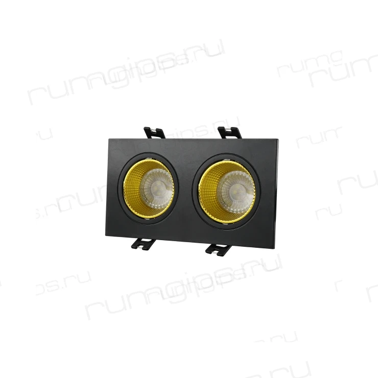 DK3072-BK+YE Встраиваемый светильник, IP 20, 10 Вт, GU5.3, LED, черный/желтый, пластик
