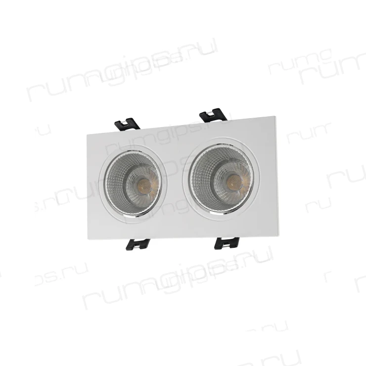 DK3072-WH+CH Встраиваемый светильник, IP 20, 10 Вт, GU5.3, LED, белый/хром, пластик