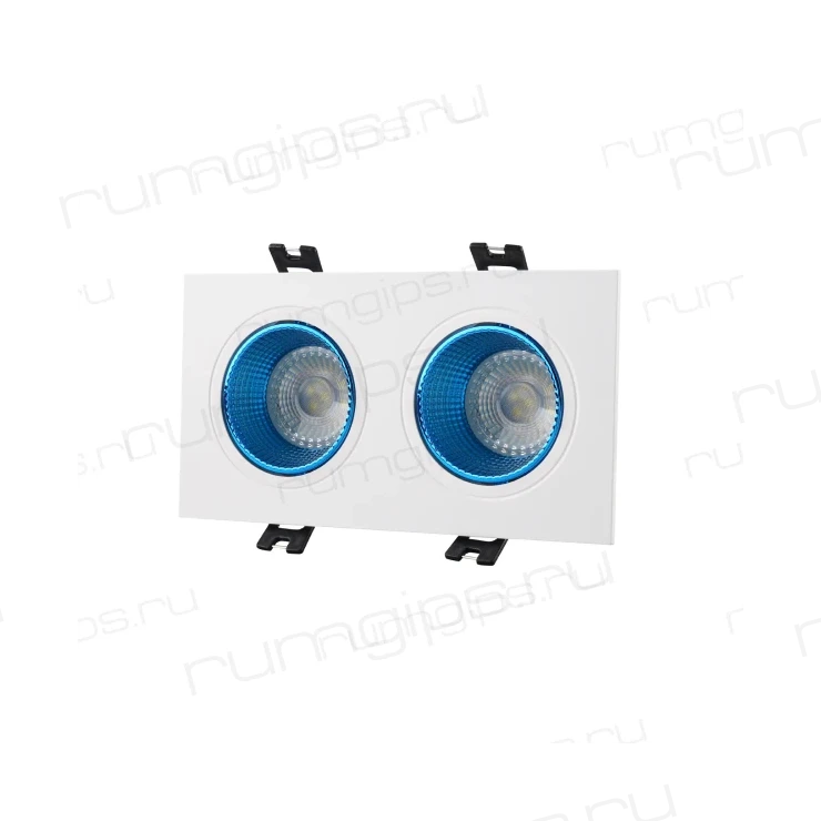 DK3072-WH+CY Встраиваемый светильник, IP 20, 10 Вт, GU5.3, LED, белый/голубой, пластик