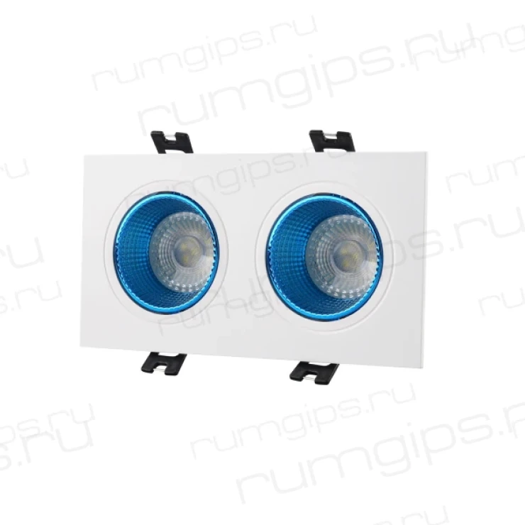 DK3072-WH+CY Встраиваемый светильник, IP 20, 10 Вт, GU5.3, LED, белый/голубой, пластик