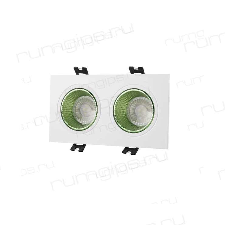 DK3072-WH+GR Встраиваемый светильник, IP 20, 10 Вт, GU5.3, LED, белый/зеленый, пластик