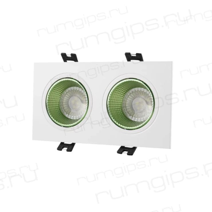 DK3072-WH+GR Встраиваемый светильник, IP 20, 10 Вт, GU5.3, LED, белый/зеленый, пластик