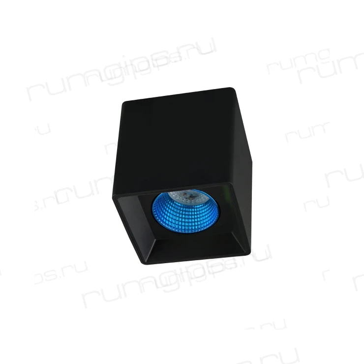 DK3080-BK+CY Светильник накладной IP 20, 10 Вт, GU5.3, LED, черный/голубой, пластик