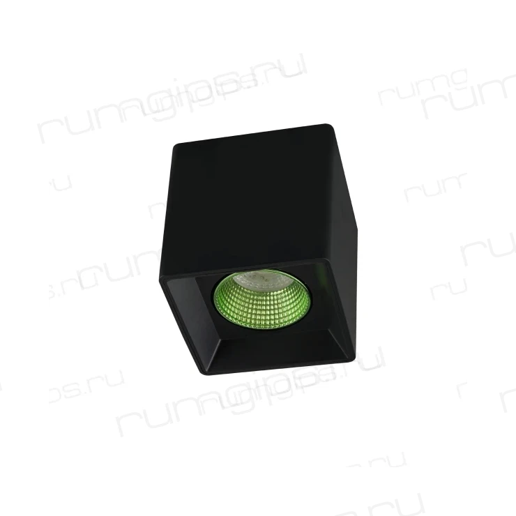 DK3080-BK+GR Светильник накладной IP 20, 10 Вт, GU5.3, LED, черный/зеленый, пластик
