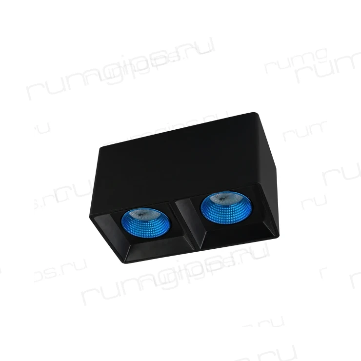 DK3085-BK+CY Светильник накладной IP 20, 10 Вт, GU5.3, LED, черный/голубой, пластик