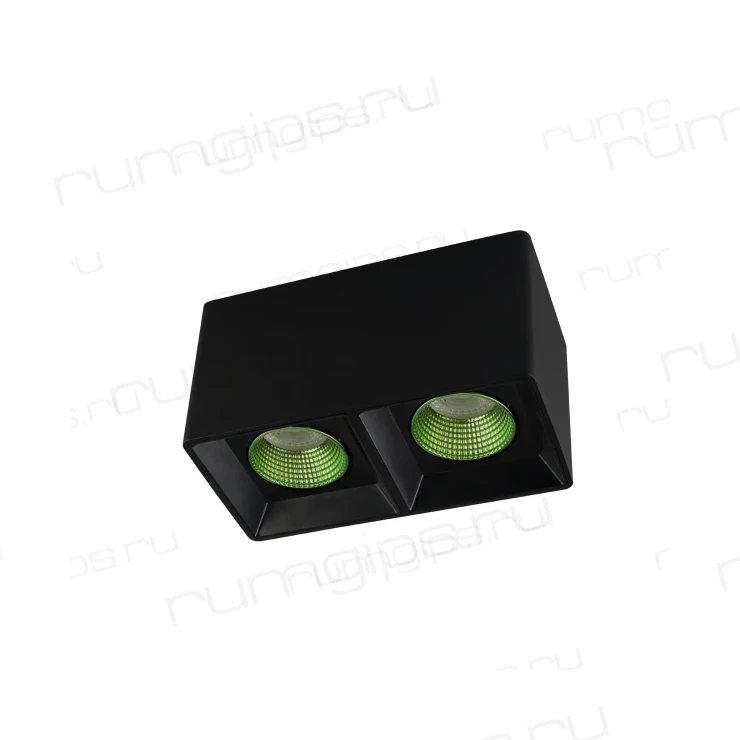 DK3085-BK+GR Светильник накладной IP 20, 10 Вт, GU5.3, LED, черный/зеленый, пластик