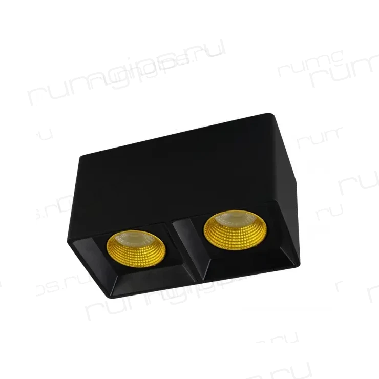 DK3085-BK+YE Светильник накладной IP 20, 10 Вт, GU5.3, LED, черный/желтый, пластик