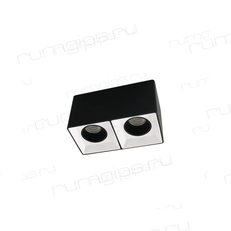 DK3085-BW+BK Светильник накладной IP 20, 10 Вт, GU5.3, LED, черно-белый/черный, пластик