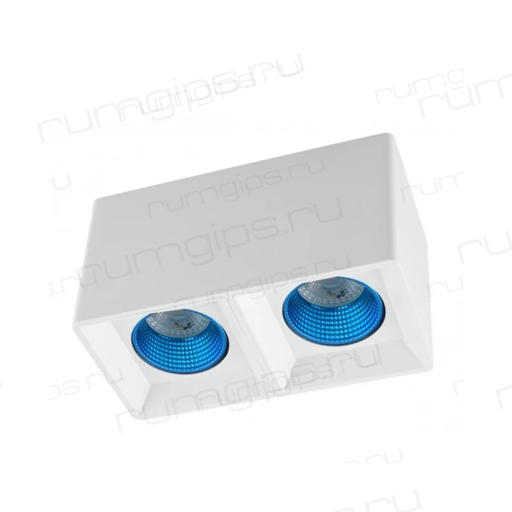 DK3085-WH+CY Светильник накладной IP 20, 10 Вт, GU5.3, LED, белый/голубой, пластик