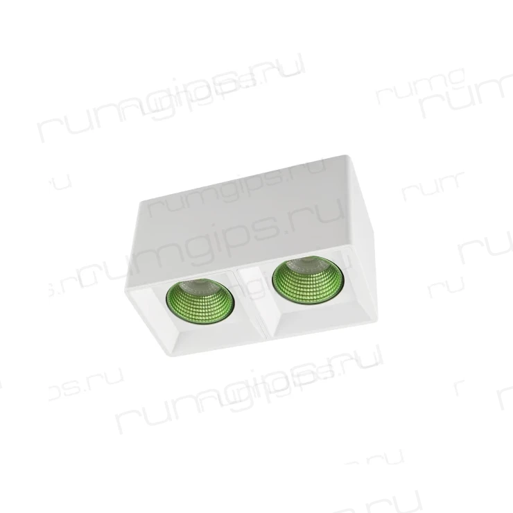 DK3085-WH+GR Светильник накладной IP 20, 10 Вт, GU5.3, LED, белый/зеленый, пластик
