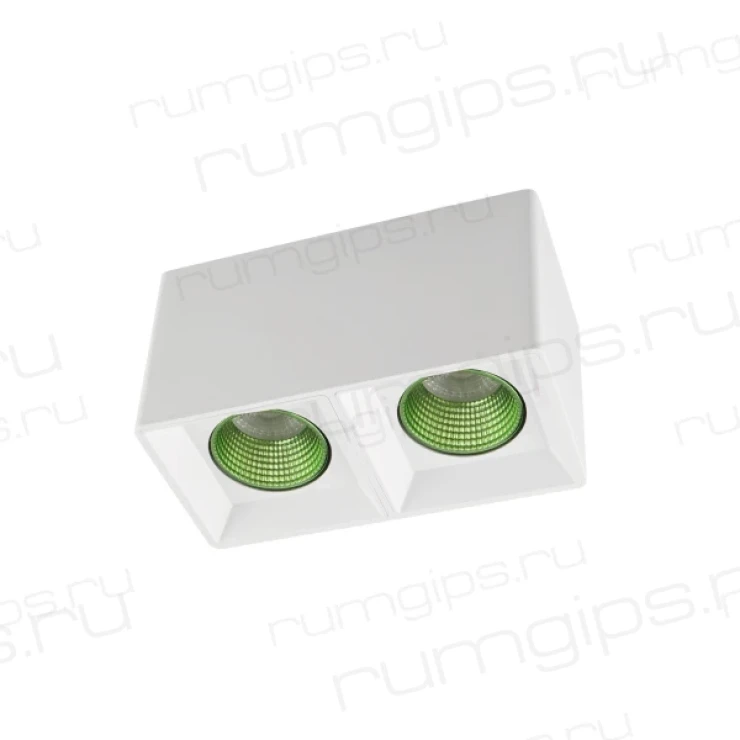 DK3085-WH+GR Светильник накладной IP 20, 10 Вт, GU5.3, LED, белый/зеленый, пластик