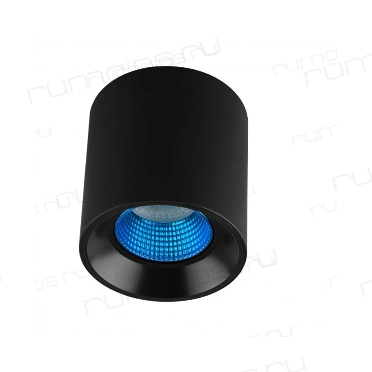 DK3090-BK+CY Светильник накладной IP 20, 10 Вт, GU5.3, LED, черный/голубой, пластик