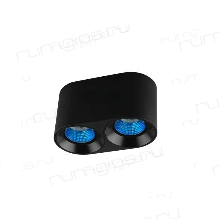 DK3096-BK+CY Светильник накладной IP 20, 10 Вт, GU5.3, LED, черный/голубой, пластик