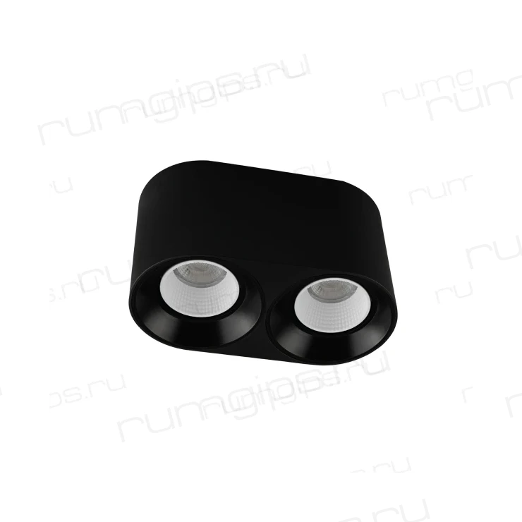 DK3096-BK+WH Светильник накладной IP 20, 10 Вт, GU5.3, LED, черный/белый, пластик