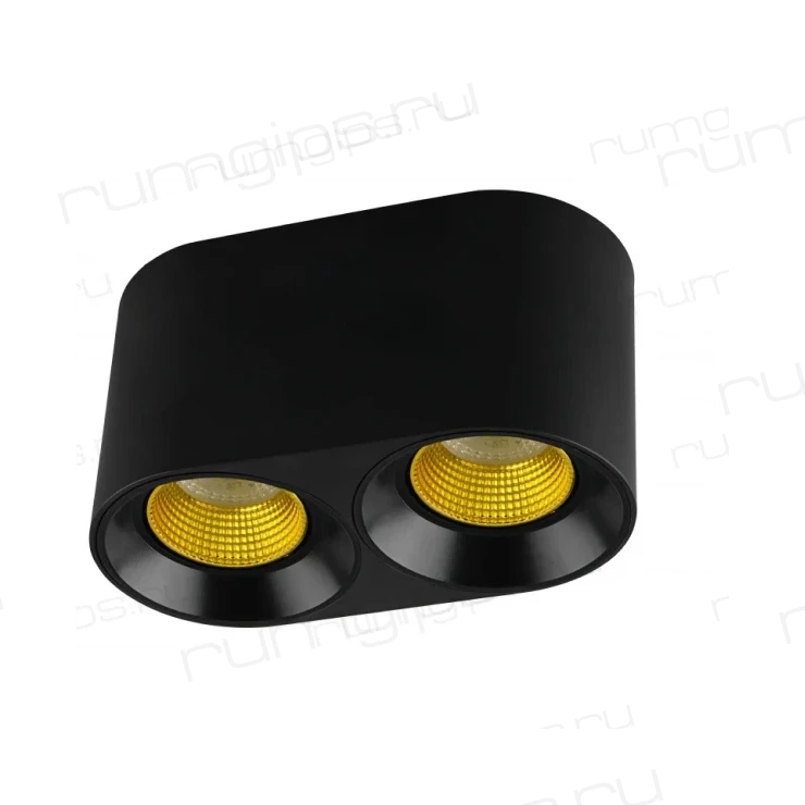 DK3096-BK+YE Светильник накладной IP 20, 10 Вт, GU5.3, LED, черный/желтый, пластик