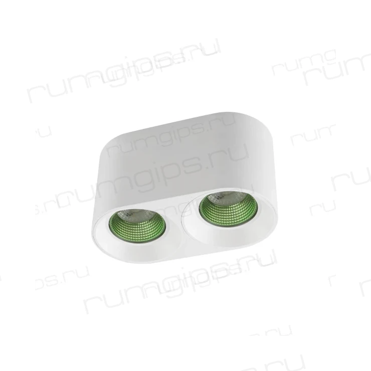 DK3096-WH+GR Светильник накладной IP 20, 10 Вт, GU5.3, LED, белый/зеленый, пластик