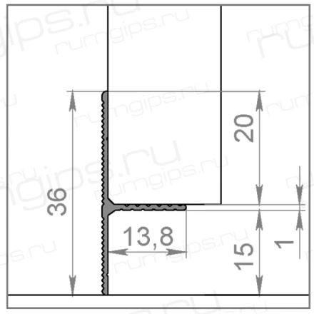 Теневой плинтус универсальный RUMGIPS (Черный) 2м.