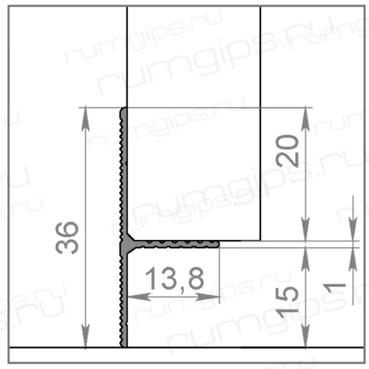 Теневой плинтус универсальный RUMGIPS (Черный) 2м.