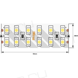 Лента светодиодная стандарт 3528, 240 LED/м, 19,2 Вт/м, 24В , IP20, Цвет: нейтральный белый