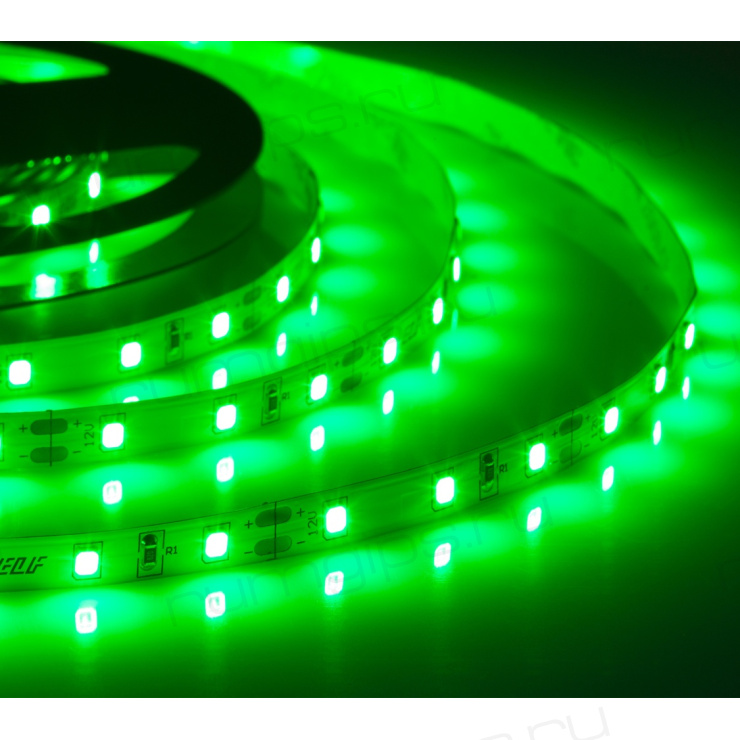 Лента светодиодная ELF 300SMD диодов (2835), 12В, 5м, зеленая