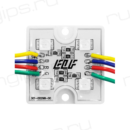Модуль светодиодный ELF 4SMD диода 5050, 12В, RGB, тип В, корпус glue