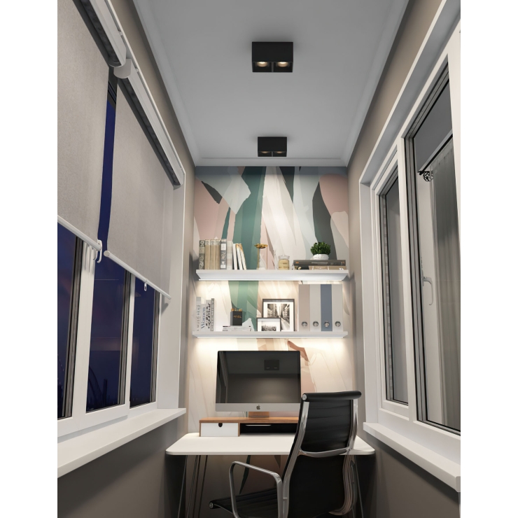 DK3085-BK Светильник накладной IP 20, 10 Вт, GU5.3, LED, черный/черный, пластик