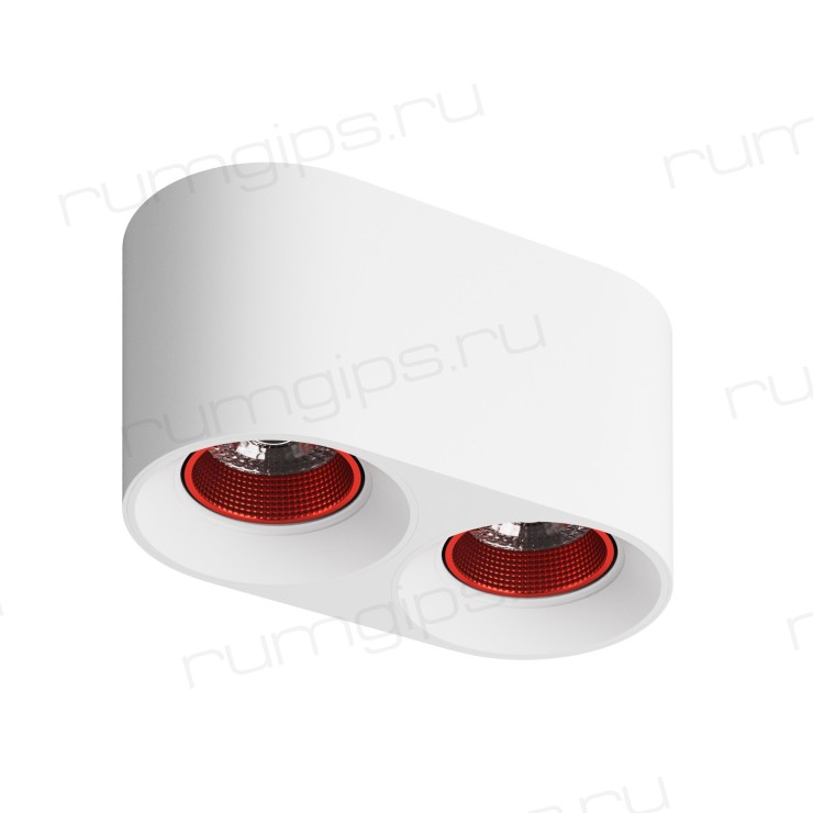 DK3096-WH+RD Светильник накладной IP 20, 10 Вт, GU5.3, LED, белый/красный, пластик