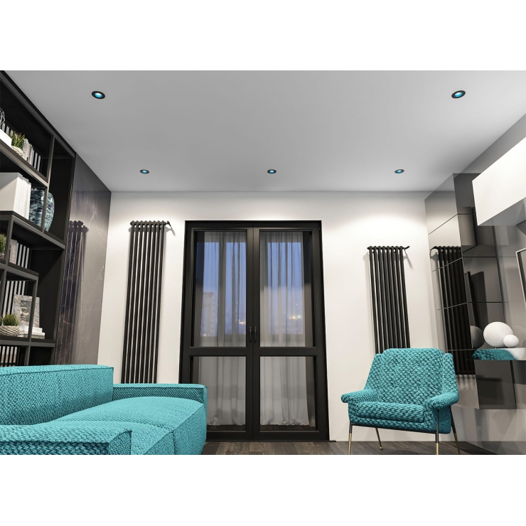 DK3061-BK+СY Встраиваемый светильник, IP 20, 10 Вт, GU5.3, LED, черный/голубой, пластик