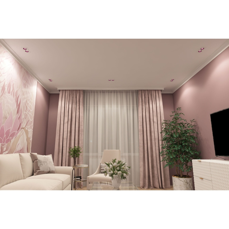 DK3072-WH+PI Встраиваемый светильник, IP 20, 10 Вт, GU5.3, LED, белый/розовый, пластик