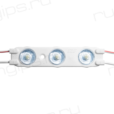Модуль светодиодный ELF VIVO-2019, 3SMD диод 2835, с линзой, 12В, IP67, белый