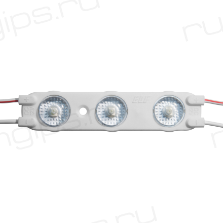 Модуль светодиодный ELF VIVO-2019, 3SMD диод 2835, с линзой, 12В, IP67, холодный белый
