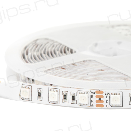 Лента светодиодная 300SMD диодов (5050) тип В, 12В, 5м, RGB